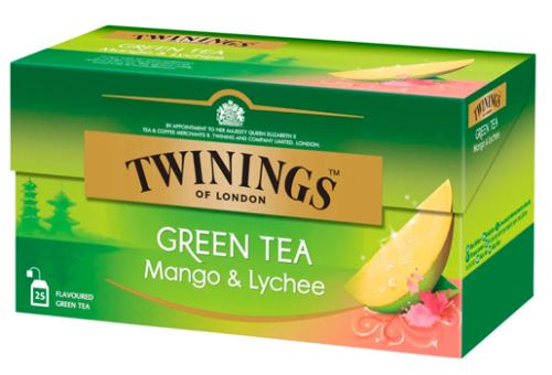 Twinings green tea mango-lych 25x1,8g