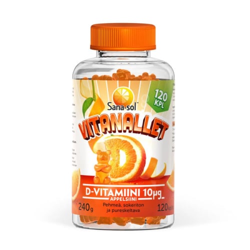 Sana-sol Vitanallet D-vitamini 10µg Orange