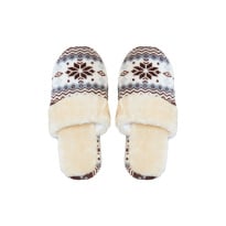 Women home slippers 37-39 white/brown