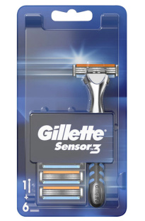Gillette Sensor3 Shaving Razor + 6 Refill Shaving Blades