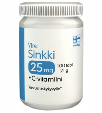 Vire Zinc 25 mg + vitamin C 100 tablets