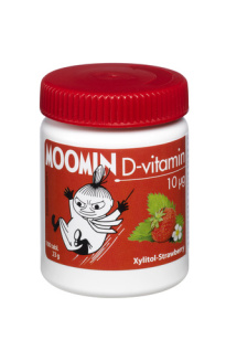 MoominD-vitamin 10mcg Xylitol-Strawberry 100 pcs