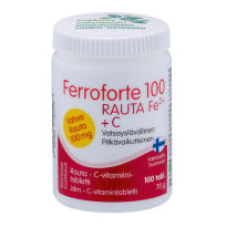 Ferroforte +c strong iron preparation 100tab