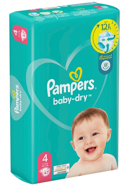 Pampers Baby-Dry S4 9-14 kg 47 Pcs