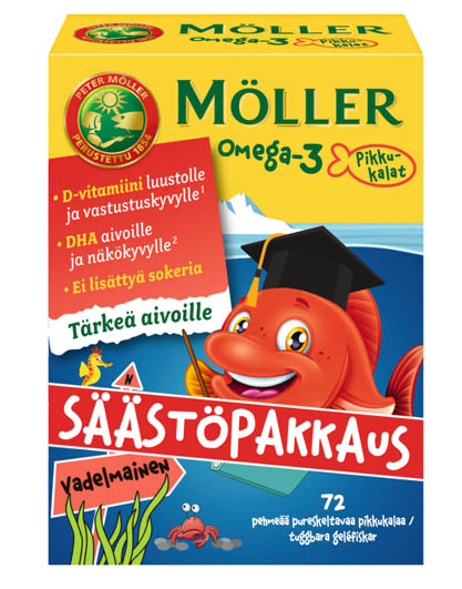 Möller Little Fish Omega-3 Raspberry 72 pcs