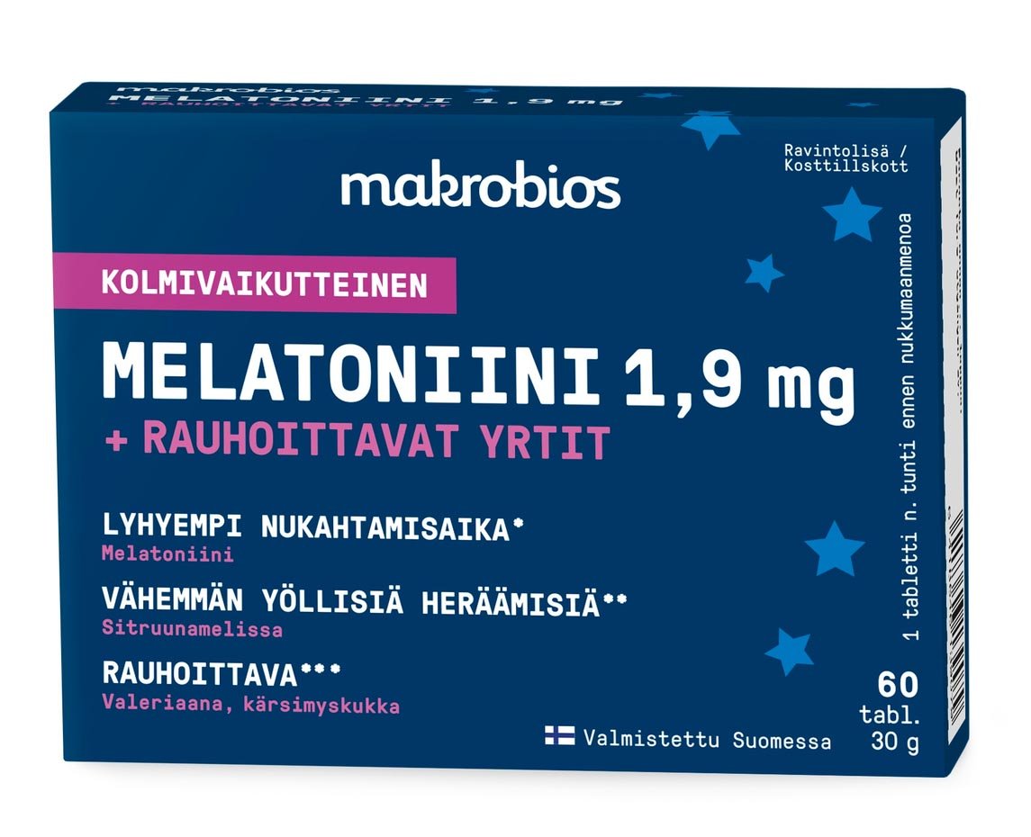 Macrobios Triple Action Melatonin 1.9Mg + Soothing Herbs 60 Tablets 30G