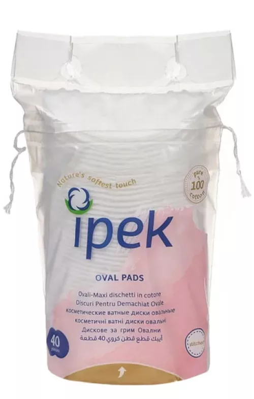 IPEK Large Oval Cotton Pads 40Pcs