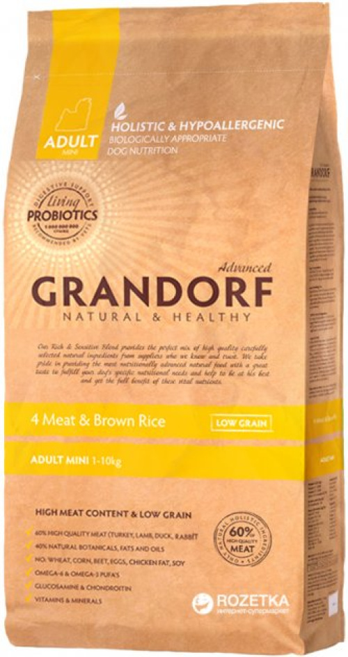 Grandorf Dog 4 Meat and Brown rice Adult Mini Breads 3 kg