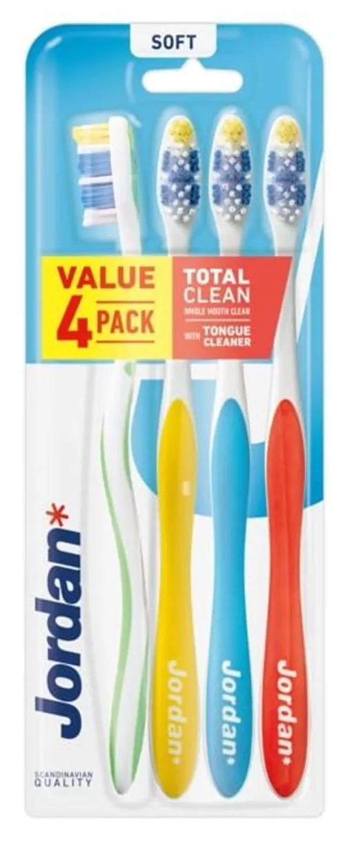 Jordan 4-pack Total Clean Toothbrush Soft