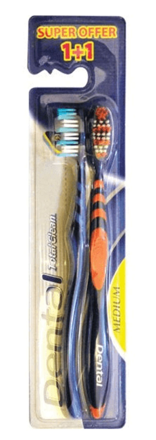 DENTAL Toothbrush Total Clean Double 1+1 Medium