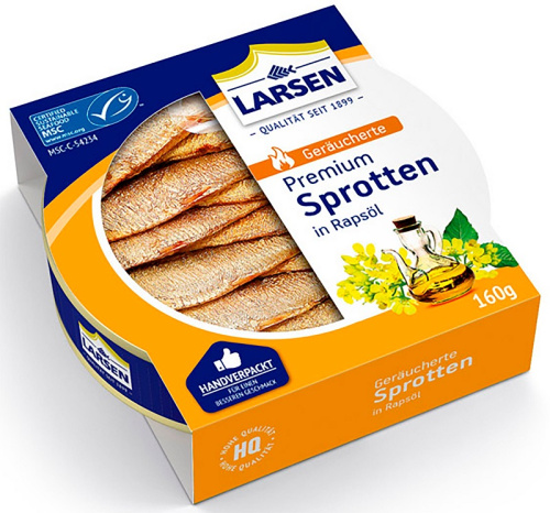 Larsen Smoked sprats in oil 160g MSC