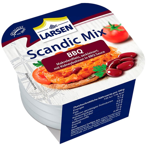 Larsen Mackerel flakes in BBQ sauce 125 g