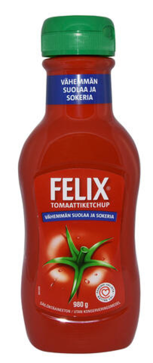 Felix less salt and sugar ketchup 980g