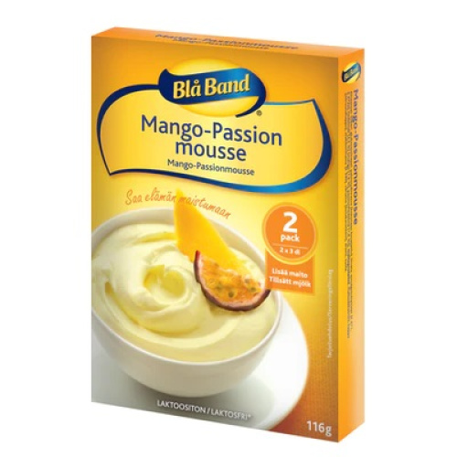 Blå Band Lactos free mango-passionmousse 2x58g