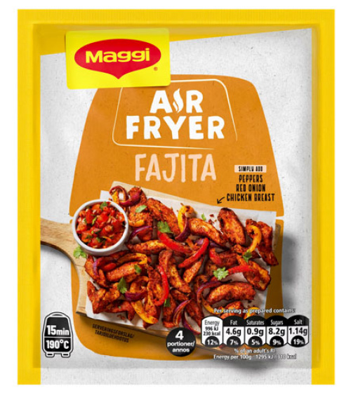 Maggi Air Fryer Fajita ingredients 27g