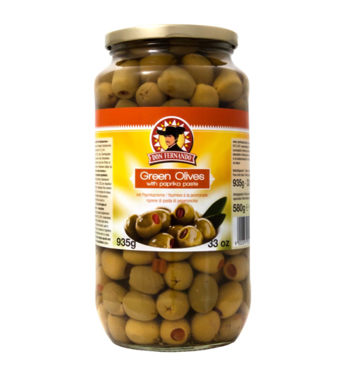 D.Gernando Green Olives Paprika Filling 920g