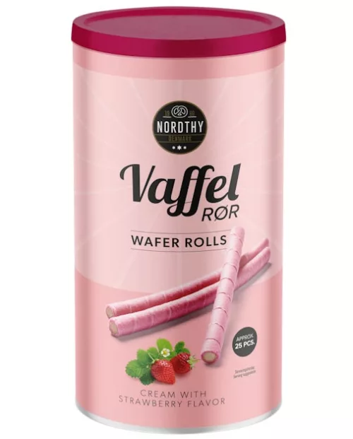 Wafer rolls strawberry 250g