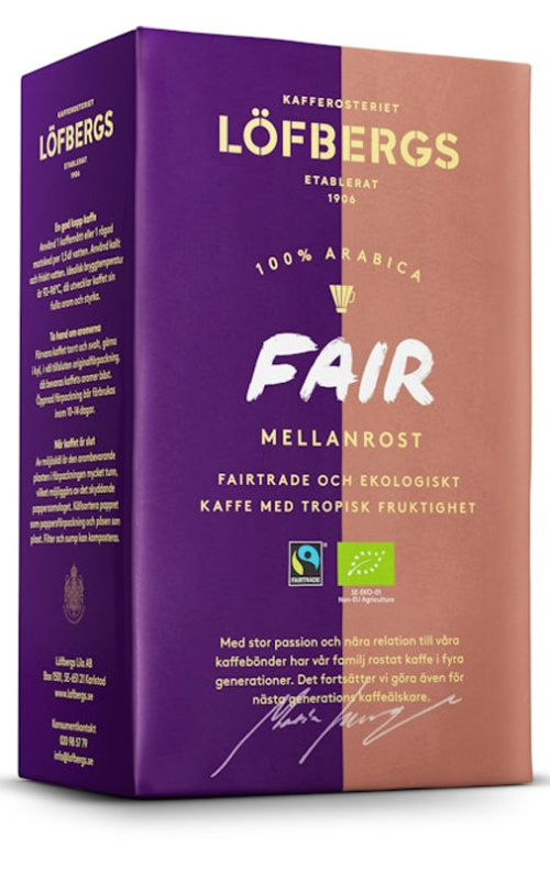 Löfbergs Fair Medium Roast Coffee 450 g Rainforest Alliance