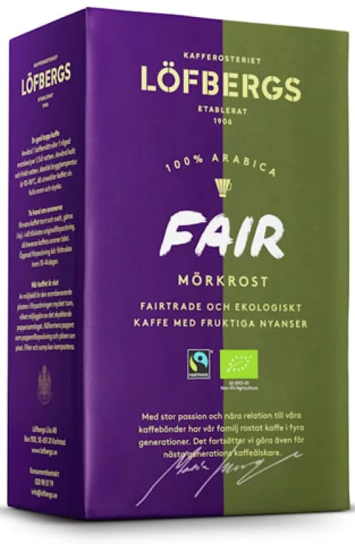 Löfbergs Fair Dark Roast Coffee 450 g Fair Trade organic