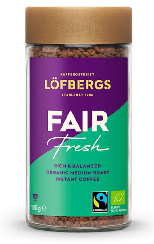 Löfbergs Fair Fresh Instant Coffee 100 g Fair Trade, organic
