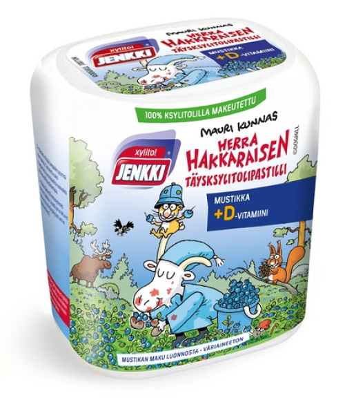 Herra Hakkarainen's xylitoldrops with vitamin D 55g. Blueberry