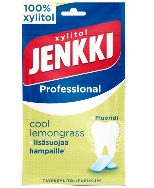 Jenkki Professional Cool Lemongrass +Fluoridi full xylitol chewing gum 90g