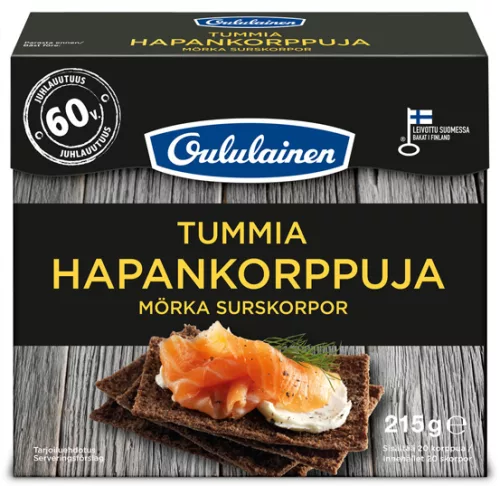 Oululainen dark crisp rye bread 215g