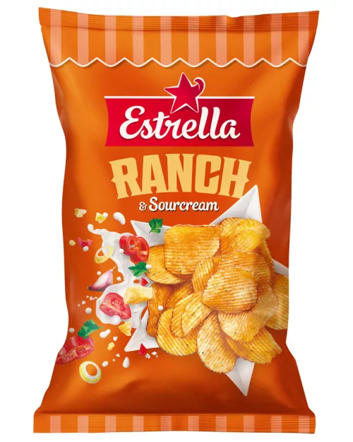 Estrella Ranch & Sourcream chips bag 275g
