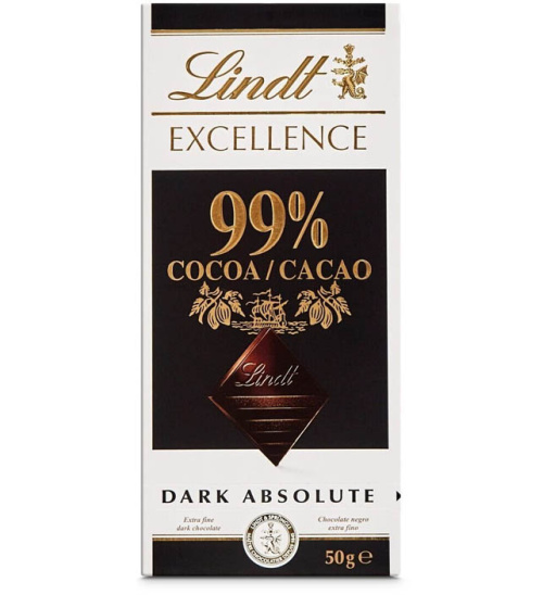 Lindt EXCELLENCE 99% dark chocolate bar 50g