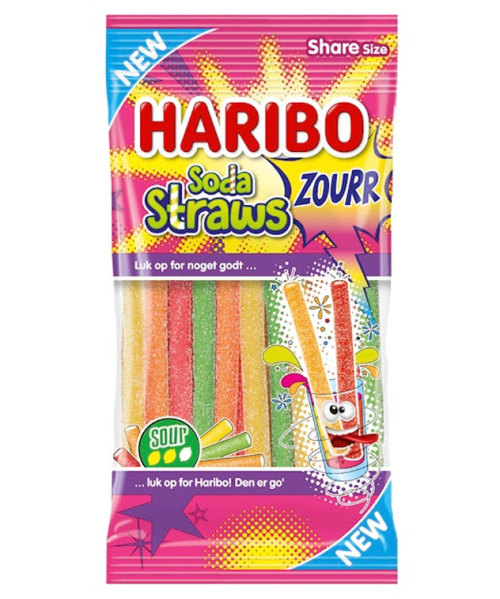 Haribo Soda Straws Zourr candy bag 90g