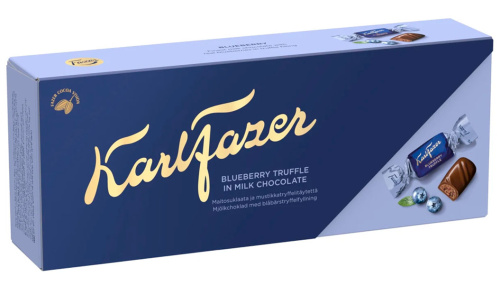 Karl Fazer Milk Chocolate Biscuits with Blueberries and Truffles 250g