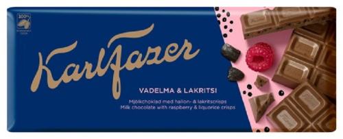 Fazer Raspberry & Liquorice Milk Chocolate 200g