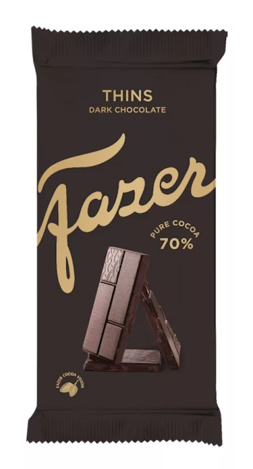 Fazer Thins Dark 70% Cocoa Chocolate 95g