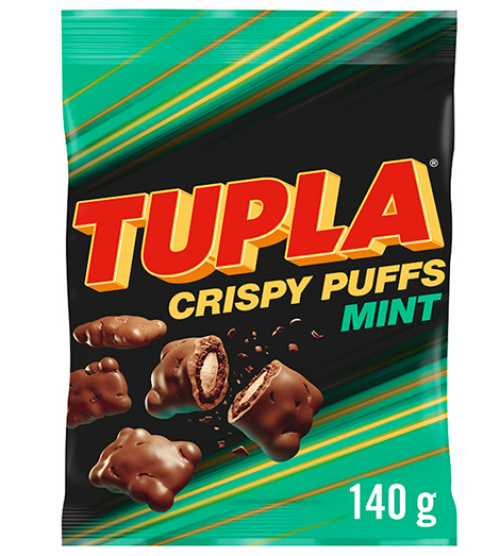 Tupla Crispy Puffs Mint chocolate confectionery 140g