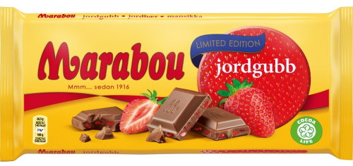 Marabou chocolate bar strawberry 185g