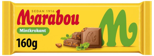 Marabou Mint Croquette Chocolate Bar 160g