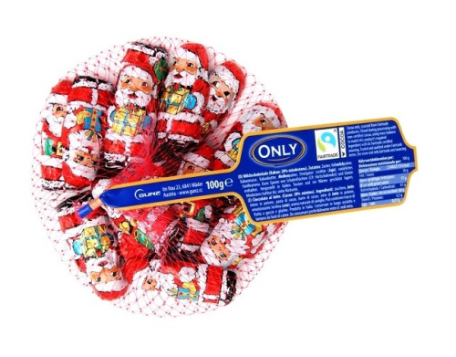 Only Milk chocolate Santa Clauses 100g