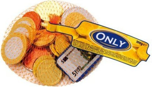 Only Banknotes and gold coins milk chocolate 100g