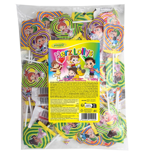 Woogie Heart lollipops 600g