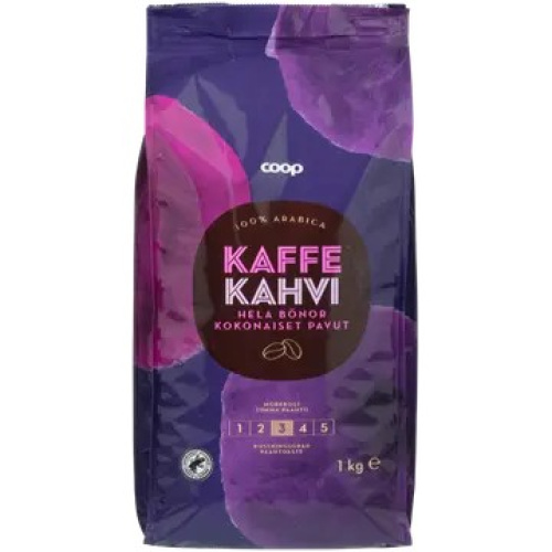 Coop kahvipapu tumma paahto 1 kg TRE
