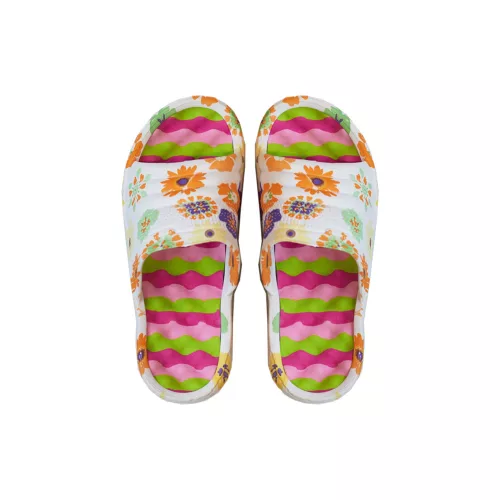 Women clogs 36-41 , orange/flowers