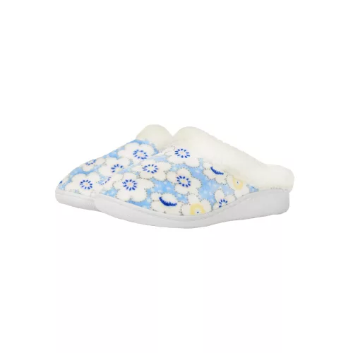 Women home slippers 36-41 white/blue flowers
