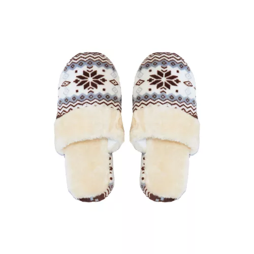 Women home slippers 37-39 white/brown