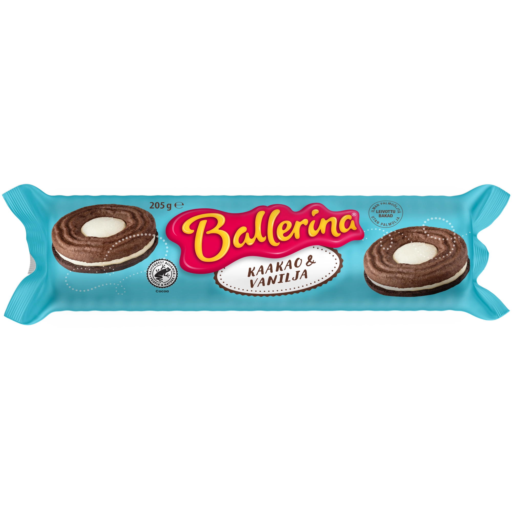 Kantolan Ballerina kaakao ja vanilja täytekeksi 205g