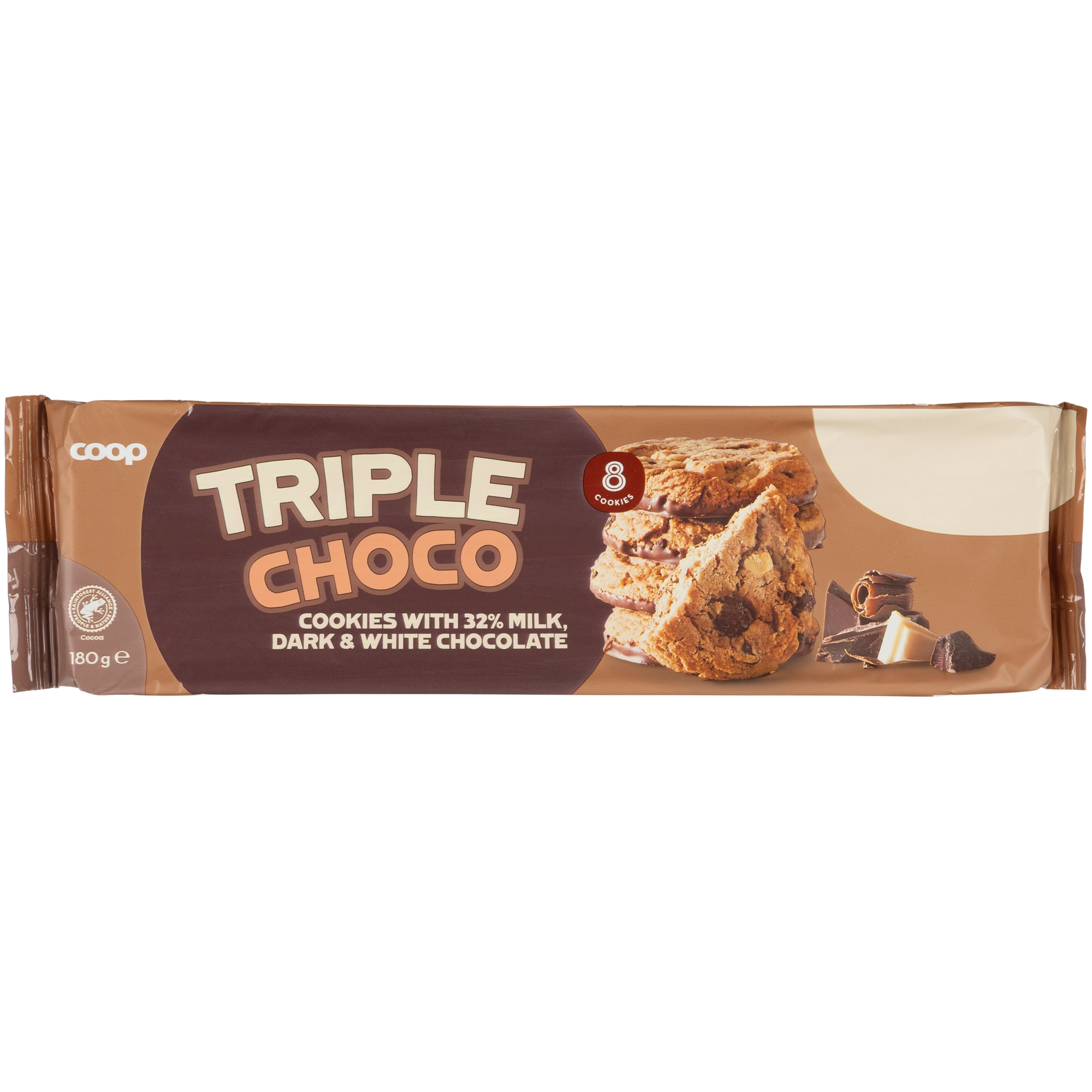 Coop kolmen suklaan cookie 180 g