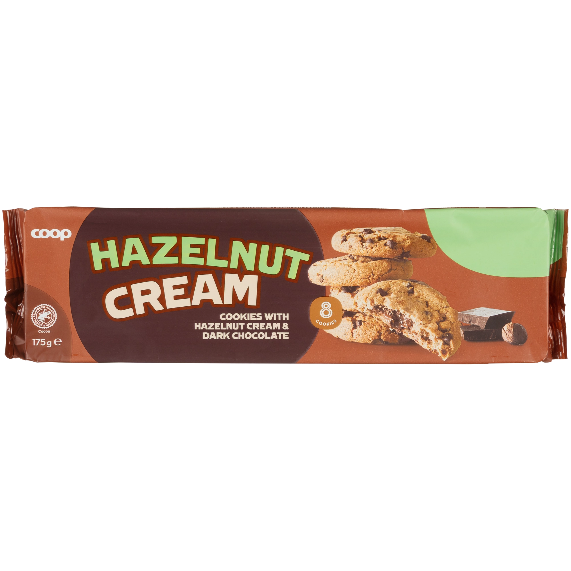 Coop hasselpähkinäkreemi-tummasuklaacookie 175 g