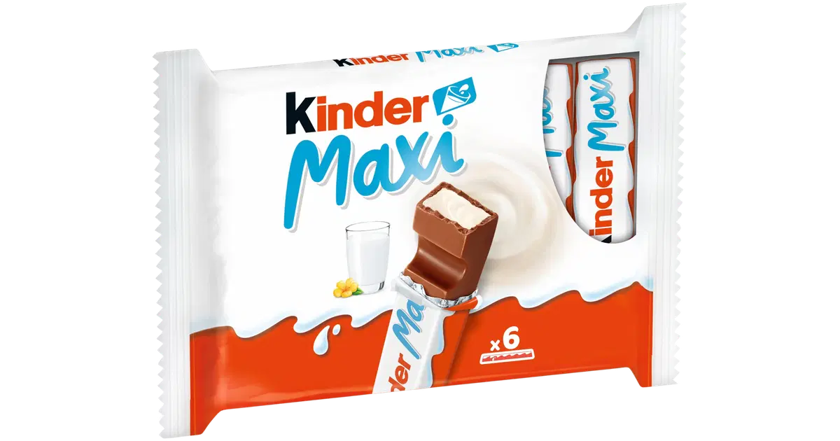 Kinder Maxi maitosuklaata maitoisalla täytteellä 126g (6kpl)