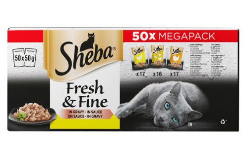 Sheba Fresh&Fine Poultry in Gravy 50x50g