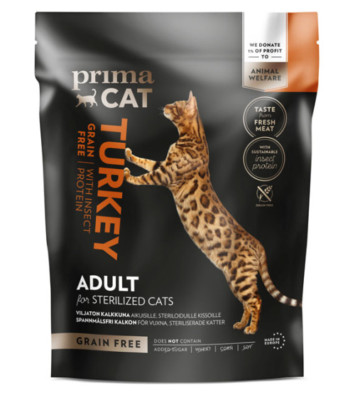 PrimaCat grain-free turkey for sterilized adult cats 400g