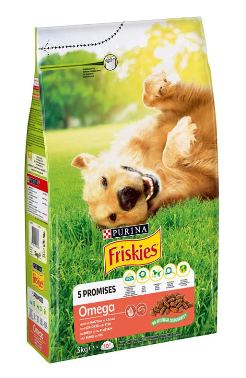 Friskies Omega Beef & Fish dog food 3 kg